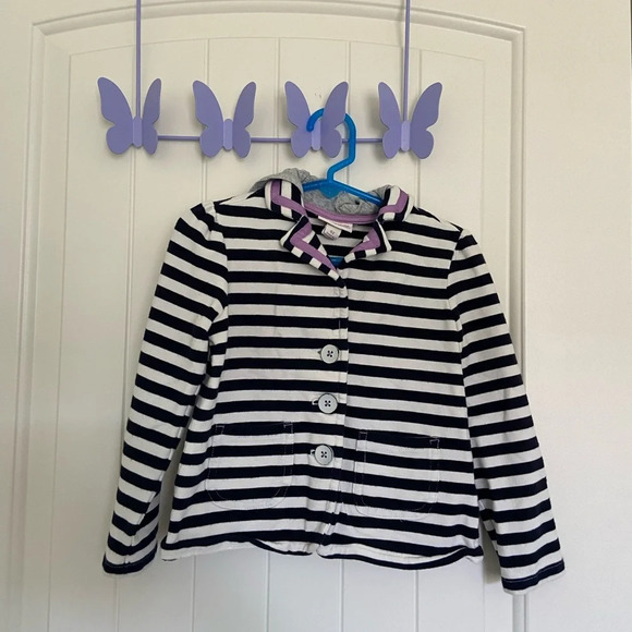 OshKosh B'gosh Other - EUC | Genuine Kids by Oshkosh toddler girl’s striped button‎ up hooded jacket 4T